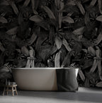 Monochrome Parrot Wallpaper : Black and White Tropical Mural