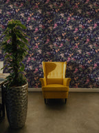 Plum Peach Orchard Wallpaper : Dark Fruit and Floral Wall Mural - View 3