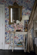 Ditsy Meadow Flower Wallpaper : Blue and Pink Watercolour Mural