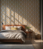 Art Deco Trellis Wallpaper : Gold Geometric on Cream Wall Mural - View 4