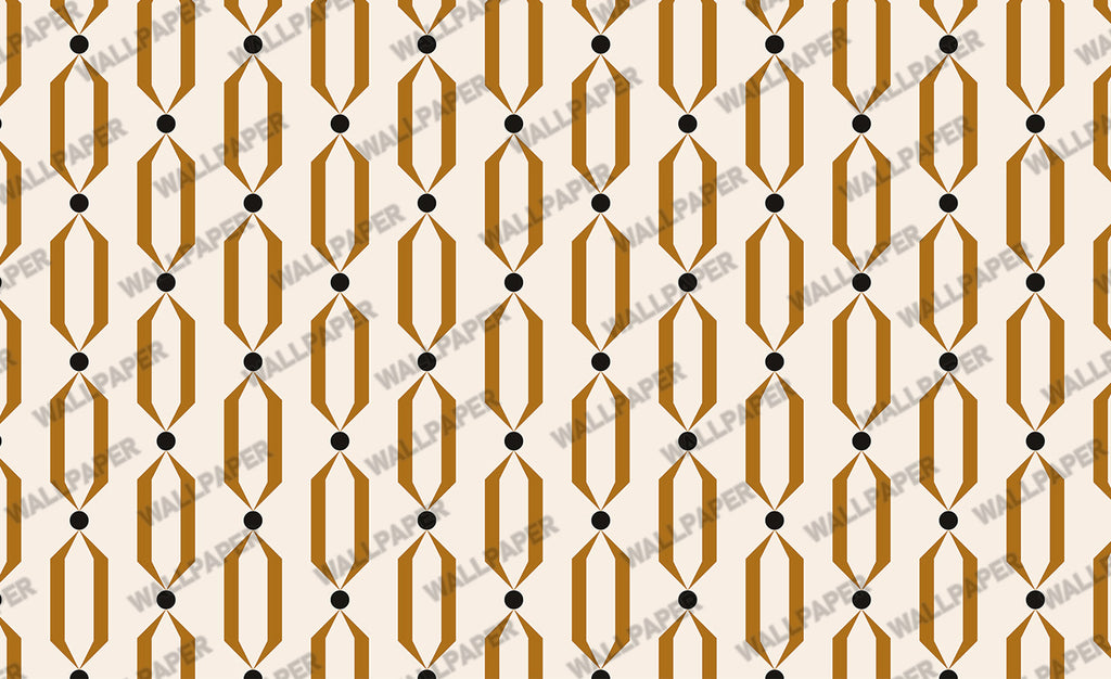 Art Deco Trellis Wallpaper : Gold Geometric on Cream Wall Mural - View 2