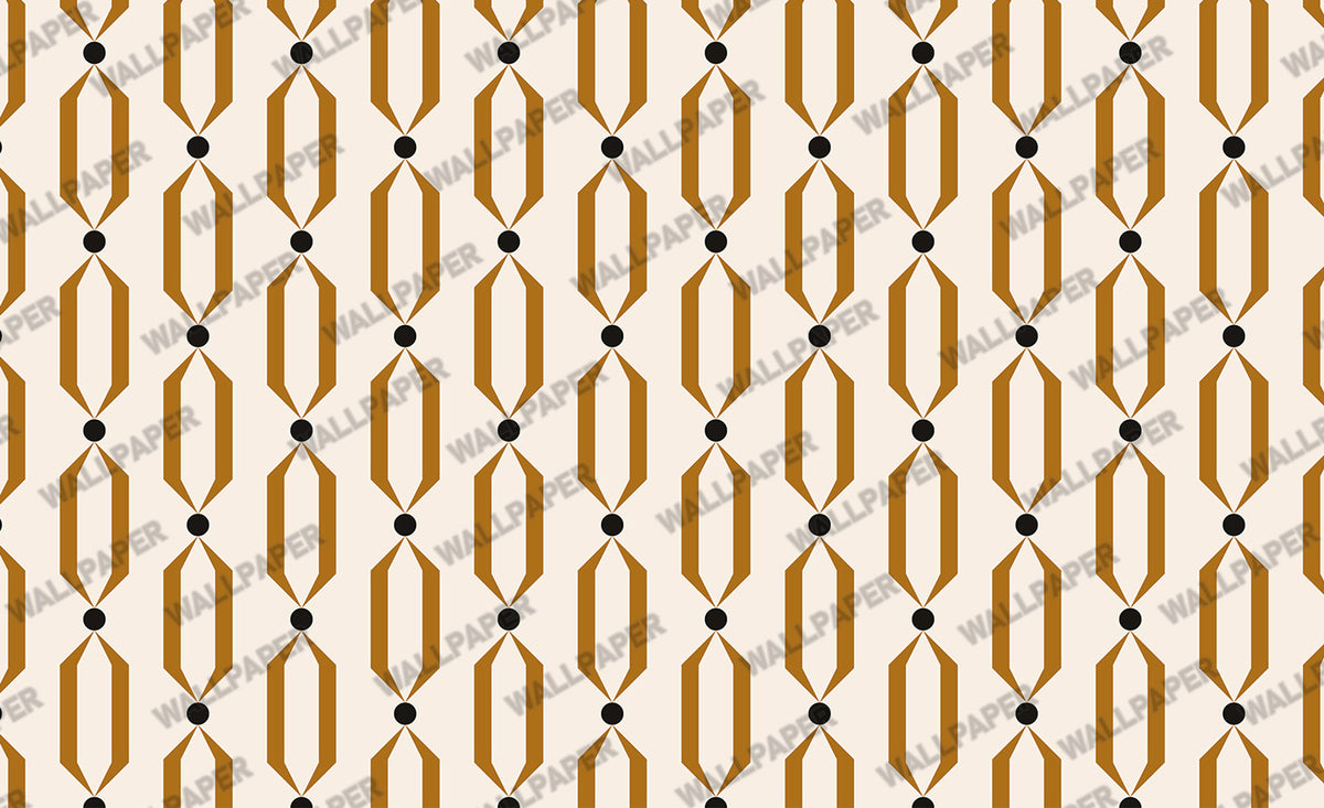 Art Deco Trellis Wallpaper : Gold Geometric on Cream Wall Mural - View 2
