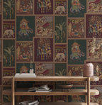 Indian Panel Wallpaper : Jewel Tone Miniature Tile Wall Mural - View 5