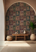 Indian Panel Wallpaper : Jewel Tone Miniature Tile Wall Mural