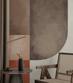 Terracotta Arch Wallpaper : Mid Century Geometric Shapes Mural - View 2