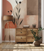 Terracotta Arch Wallpaper : Mid Century Geometric Shapes Mural - View 3