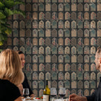 Indian Miniature Tile Wallpaper : Vintage Portrait Panel Wall Mural - View 5