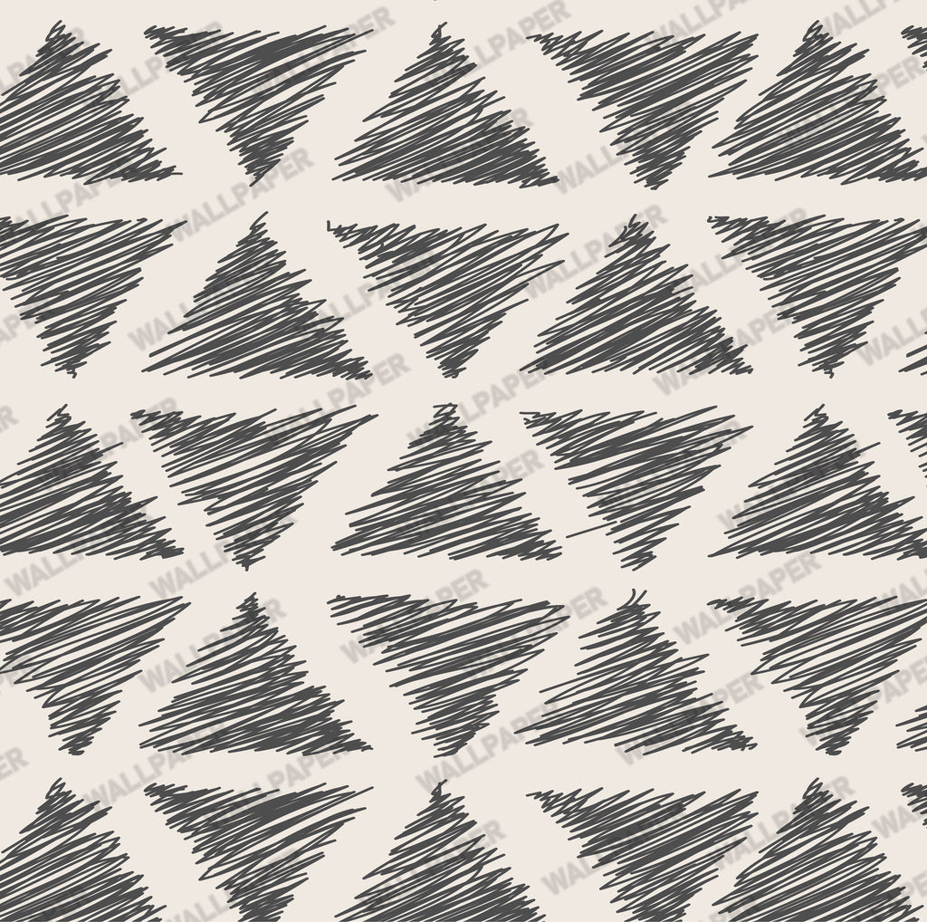 Sketched Triangle Wallpaper : Hand Drawn Geometric Wall Mural - View 2