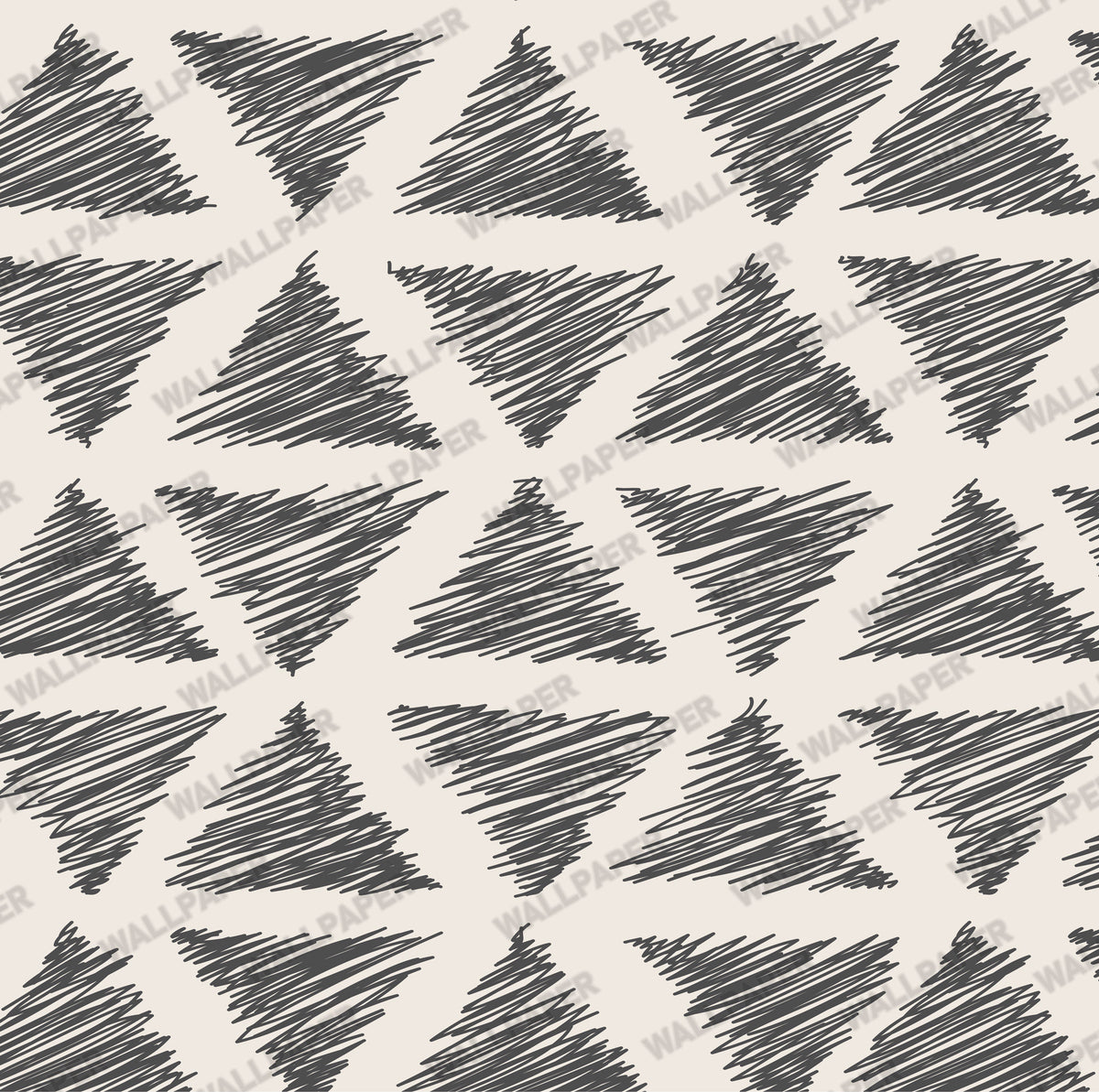 Sketched Triangle Wallpaper : Hand Drawn Geometric Wall Mural - View 2