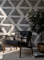 Sketched Triangle Wallpaper : Hand Drawn Geometric Wall Mural