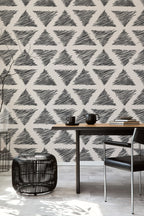 Sketched Triangle Wallpaper : Hand Drawn Geometric Wall Mural - View 3