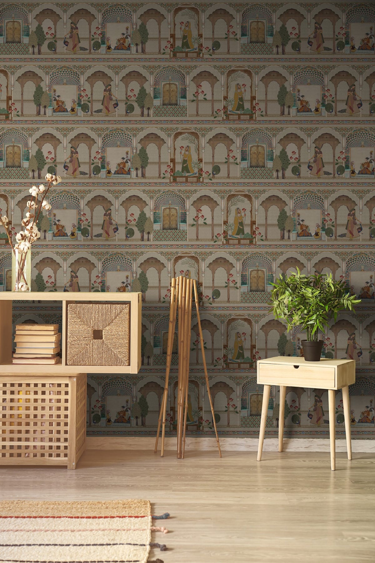 Indian Arch Wallpaper : Peacock Palace Architecture Mural - View 3