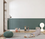 Half Wall Wainscot Wallpaper : Teal Panel and White Mural - View 5