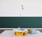Half Wall Wainscot Wallpaper : Teal Panel and White Mural - View 6