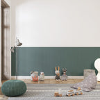 Half Wall Wainscot Wallpaper : Teal Panel and White Mural - View 3
