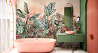 Jungle Leopard Wallpaper : Banana Leaf Monkey Tropical Mural - View 3