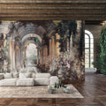 Faded Arcade Wallpaper : Distressed Classical Colonnade Mural