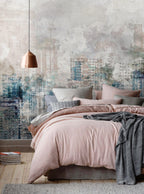 Watercolor City Wallpaper : Blue Grey Skyline Mural - View 3