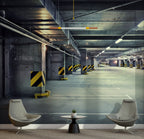 Underground Parking Wallpaper : 3D Garage Perspective Mural - View 2