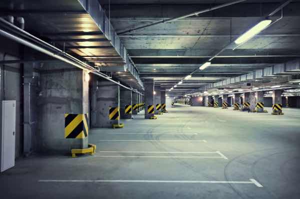 Underground Parking Wallpaper : 3D Garage Perspective Mural - flat design