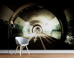 Tiled Tunnel Wallpaper : 3D Road Tunnel Perspective Mural