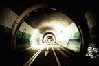 Tiled Tunnel Wallpaper : 3D Road Tunnel Perspective Mural - flat design