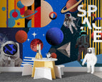 Astronaut Planets Wallpaper : Bold Space Adventure Mural