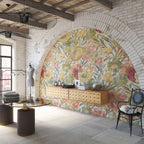 Soft Tapestry Floral Wallpaper : Needlepoint Flower Pattern - View 2