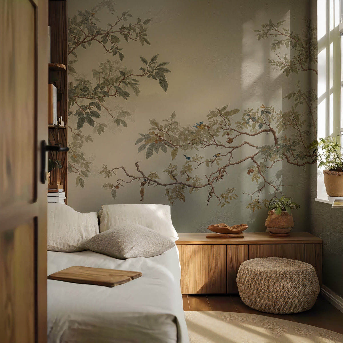 Chinoiserie Birds and Branches Wall Mural