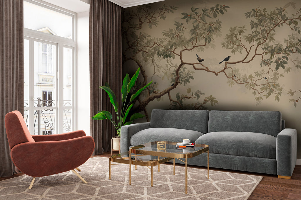 Chinoiserie Birds and Branches Wall Mural