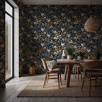 Crane Floral Wallpaper : Dark Elegant Bird Mural - View 4