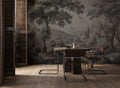 Vintage Castle Forest Wallpaper : Grey Toile Landscape Mural