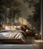 Classic Forest Path Wallpaper : Golden Oak Woodland Scenic Mural - View 3