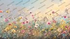 Wildflower Meadow Wallpaper : Pastel Watercolour Floral Wall Mural - View 2