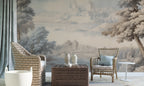 Grisaille Landscape Wallpaper : Pale Sepia Scenic Wall Mural - View 5