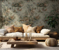 Botanical Lake Wallpaper : Vintage Duck and Reed Toile Wall Mural
