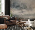 Abstract Cloud Landscape Wallpaper : Modern Grey Mist Wall Mural - View 3