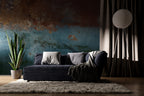 Blue Rust Concrete Wallpaper : Distressed Industrial Plaster Mural - View 2