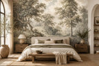 Vintage English Countryside Tree Wallpaper