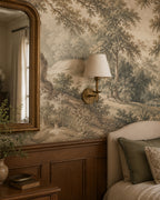 Vintage Green Landscape Wallpaper : Classical Tree Scene Wall Mural - View 3