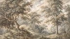 Vintage Green Landscape Wallpaper : Classical Tree Scene Wall Mural - View 2