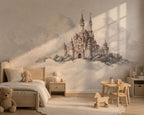 Fairytale Castle Wallpaper : Sepia Cloud Kids Room Wall Mural - View 5