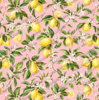 Pink Lemon Blossom Wallpaper : Mediterranean Citrus Kitchen Mural - View 2