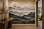 Misty Mountain Layers Wallpaper : Minimalist Ombre Landscape Mural - View 4