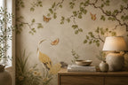 Sage Chinoiserie Peacock Wallpaper : Vintage Blossom Garden Mural - View 5