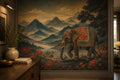 Indian Elephant Tapestry Wallpaper : Mountain Valley Mosaic Mural