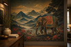 Indian Elephant Tapestry Wallpaper : Mountain Valley Mosaic Mural