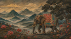 Indian Elephant Tapestry Wallpaper : Mountain Valley Mosaic Mural - View 2