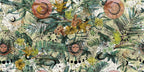 Retro Botanical Wallpaper : Geometric Flower Sunburst Mural - View 2