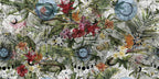Retro Botanical Wallpaper : Geometric Flower Sunburst Mural - View 3